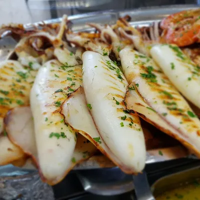 Sicilian Grilled Calamari with Zesty Salmoriglio