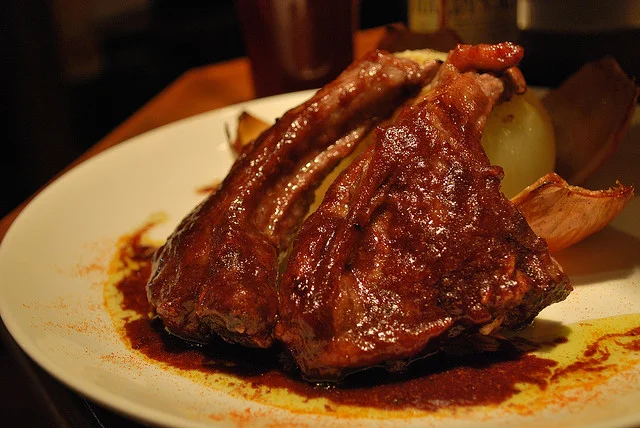 Messina-style roast mutton in a baking dish
