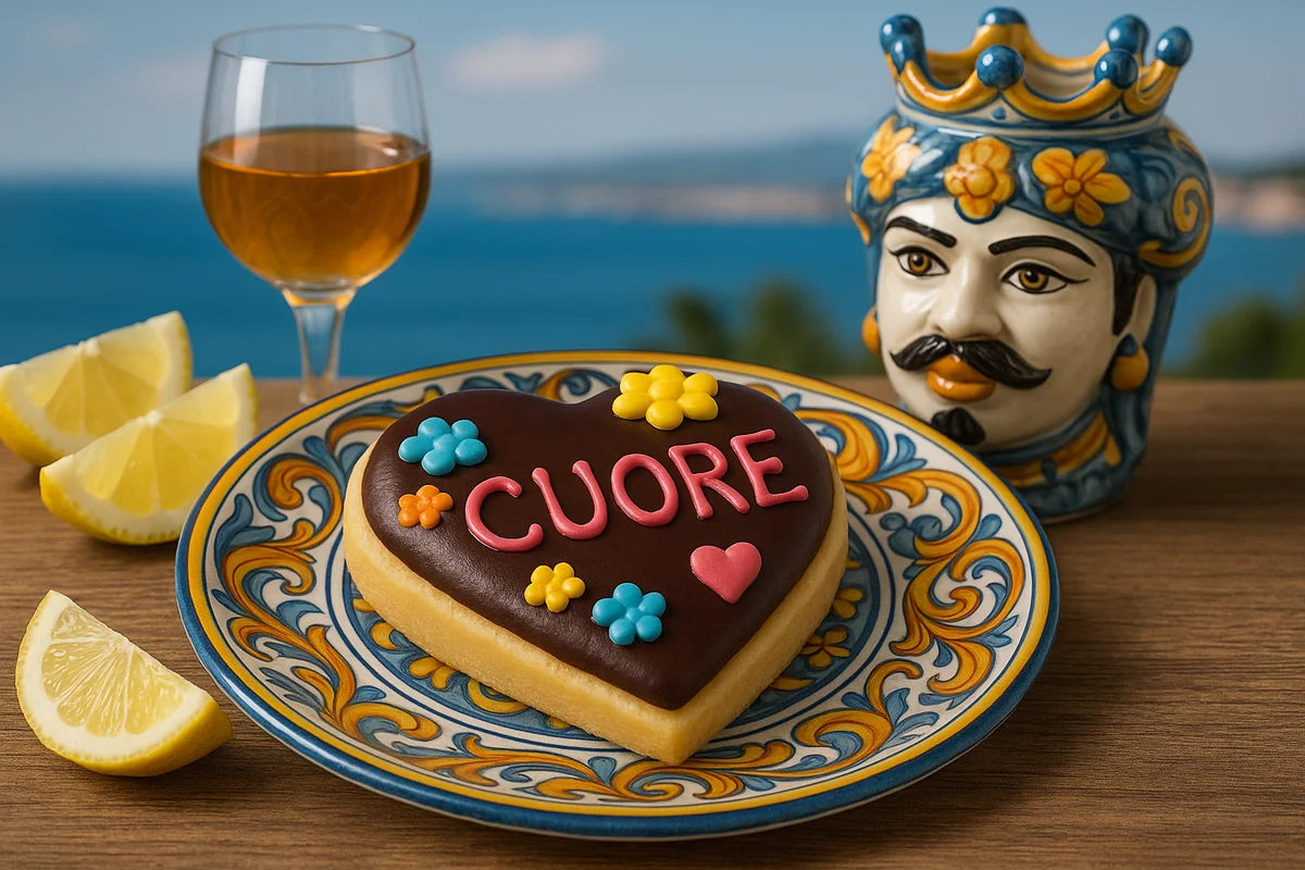 Cuore di pasta di mandorle con conserva di cedro