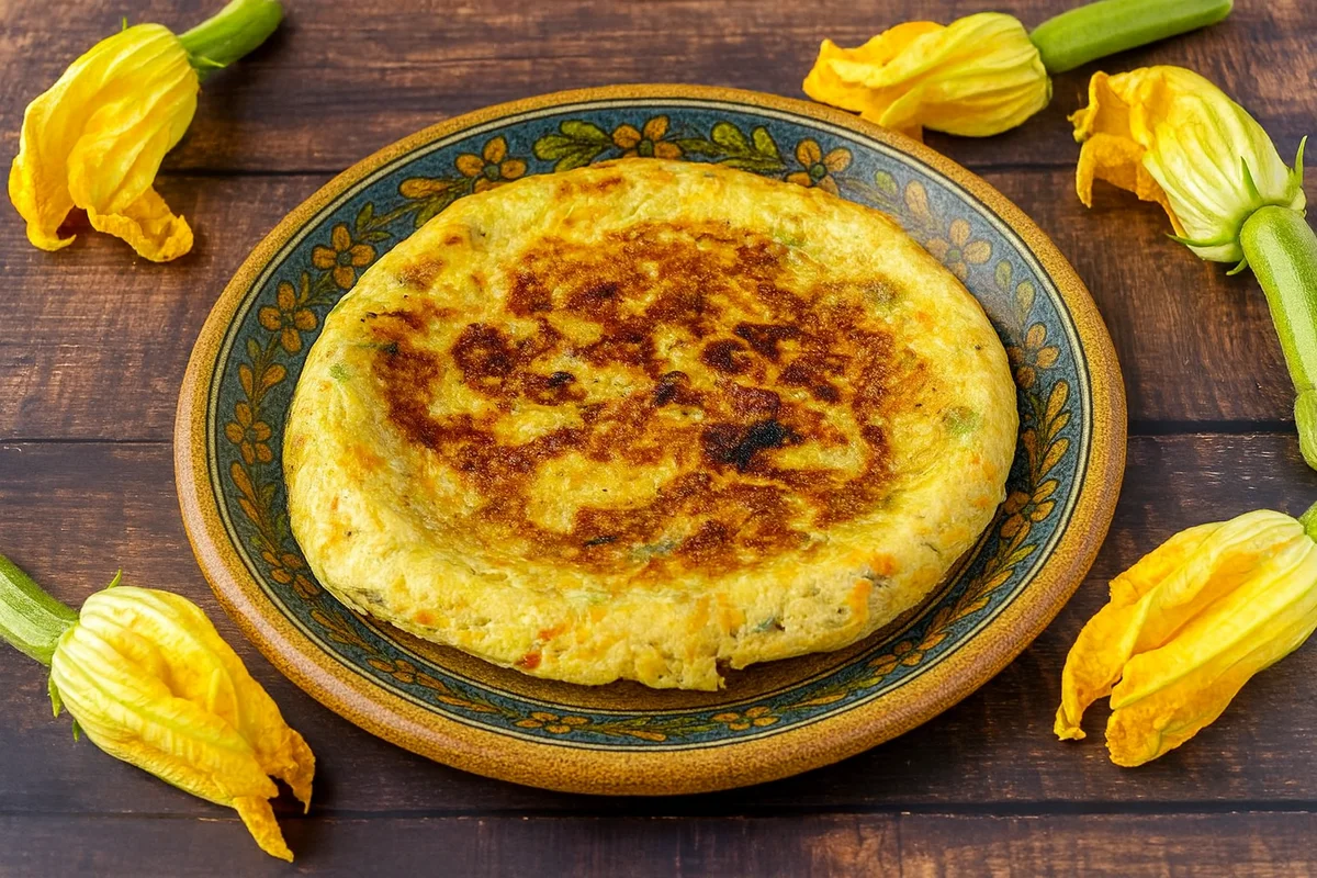 Frittata con fiori di zucca