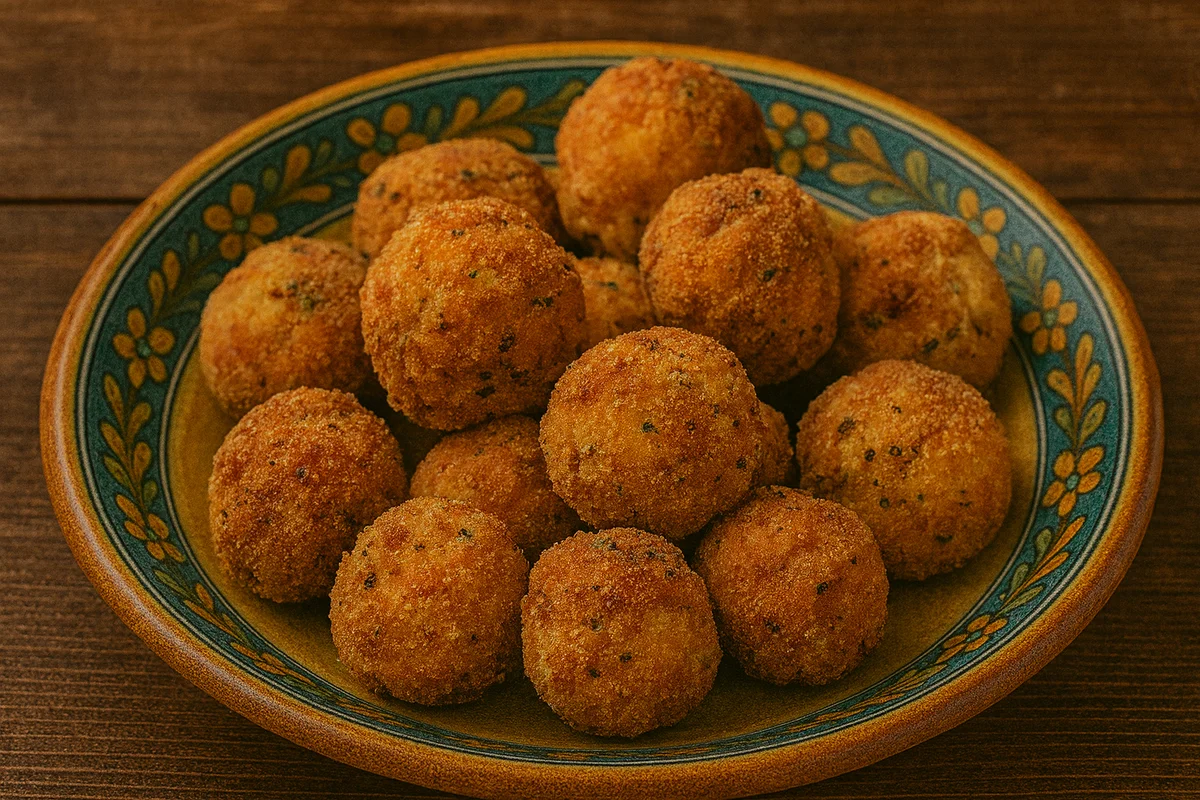 Crispy fried swordfish meatballs