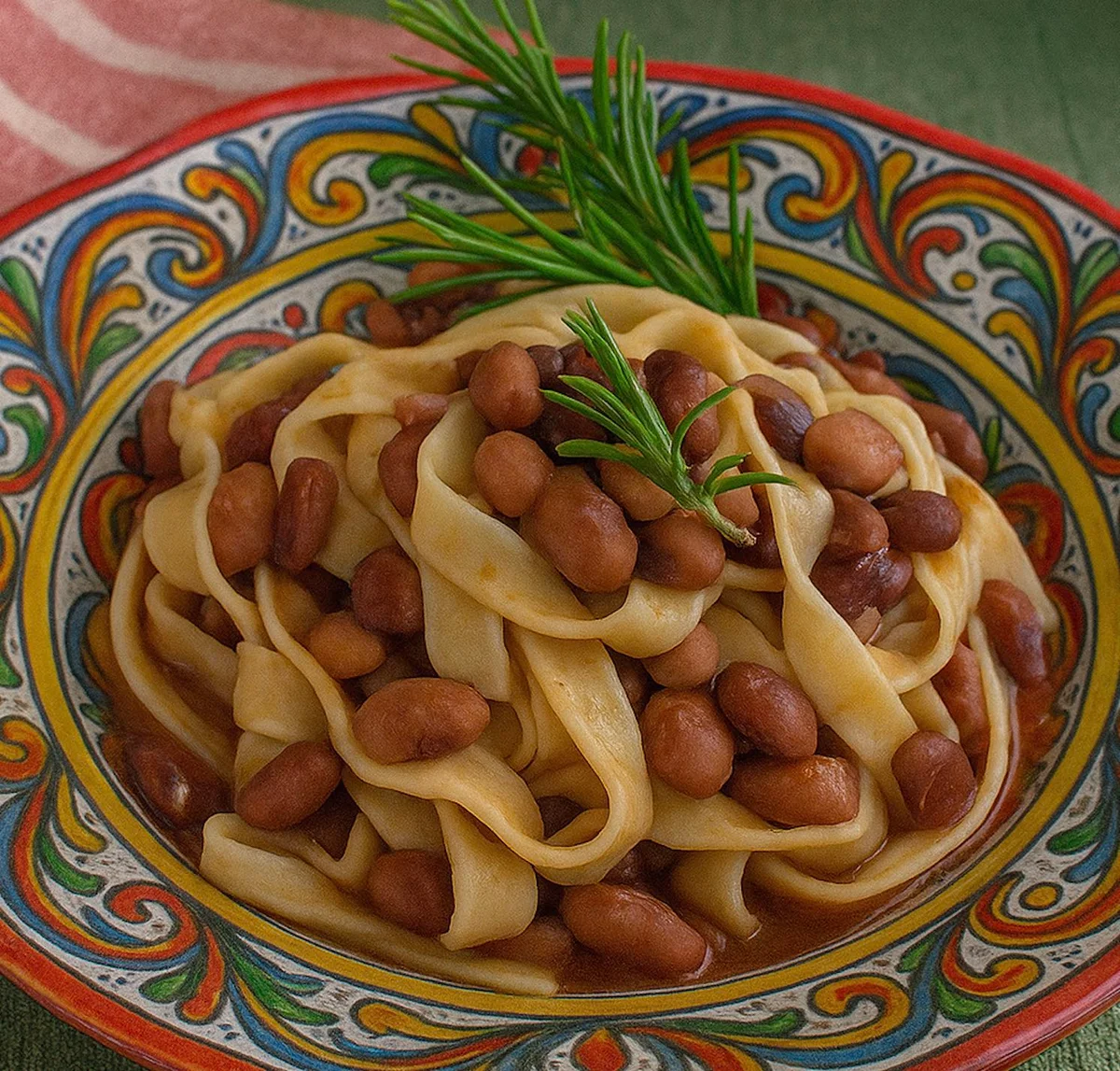 Zuppa di fagioli badda con pasta fresca al finocchietto selvatico